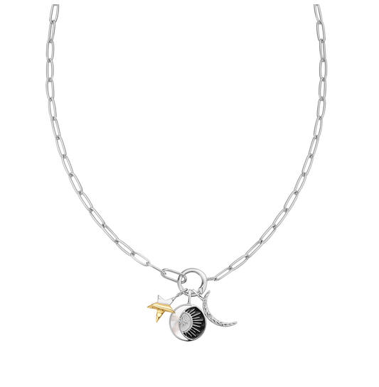  Pop Charms - Link necklaces - Silver / Rhodium plated - 45cm